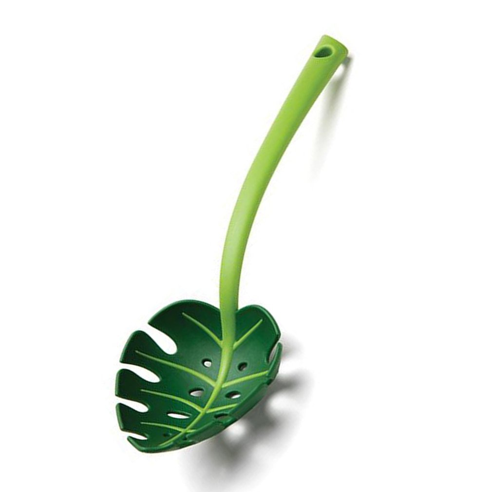 Green Monstera Leaf Pasta Serving Spoon