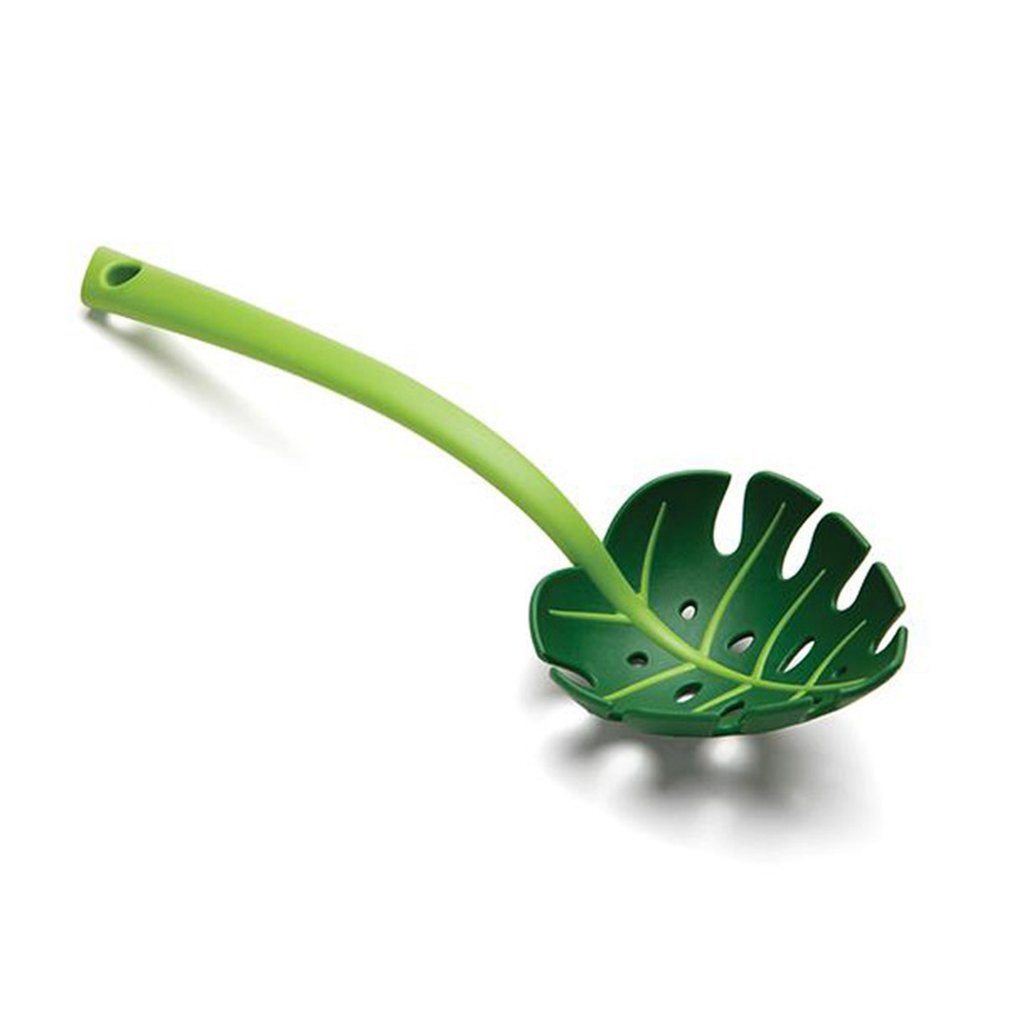 Green Monstera Leaf Pasta Serving Spoon
