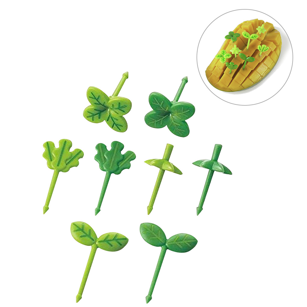 Green Plant Bento Food Picks (8 pcs)