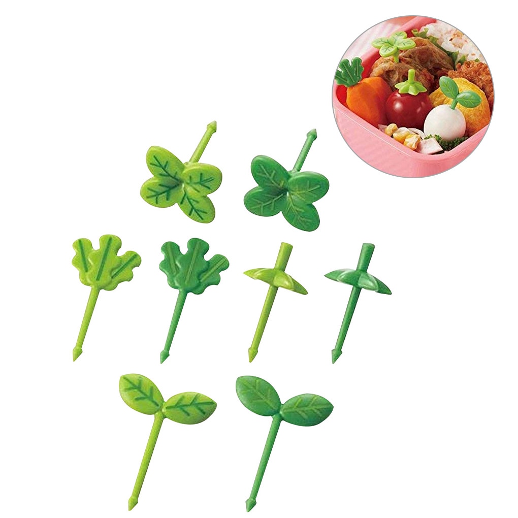 Green Plant Bento Food Picks (8 pcs)
