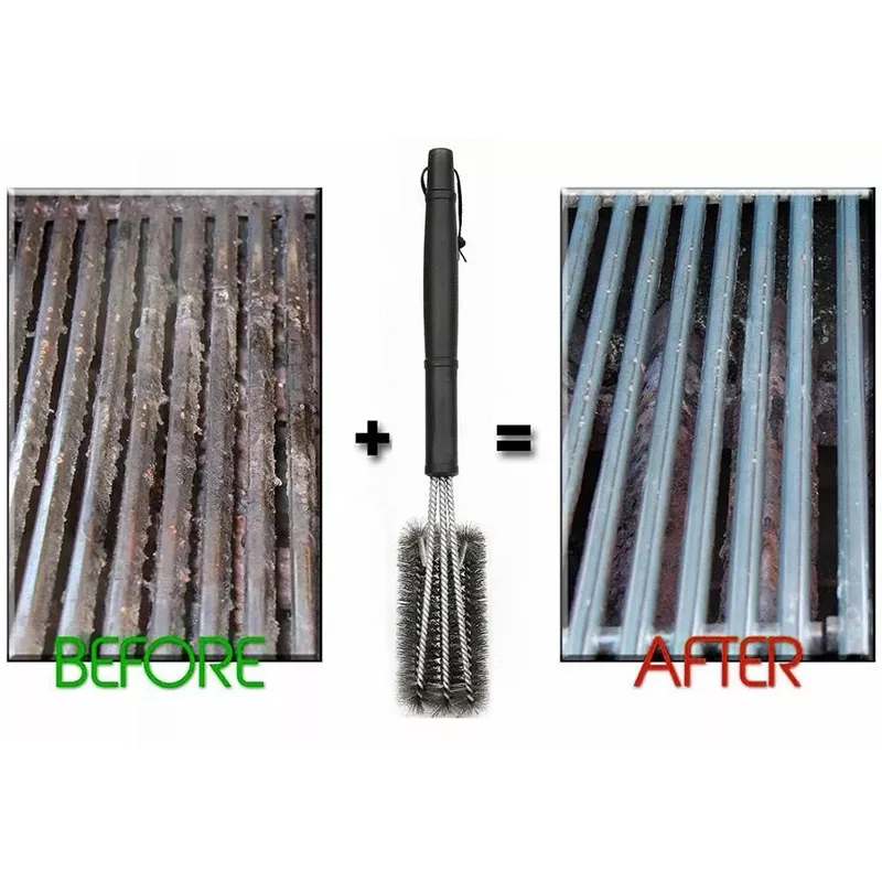 Grill Cleaning Brush BBQ Tool Grill Brush 3 Stainless Steel Brushes In 1 Cleanin Bbq Accessories Best Cleaner Barbecue Grill Cleaning Brush BBQ Tool Grill Brush 3 Stainless Steel Brushes In 1 Cleanin Bbq Accessories Best Cleaner Barbecue