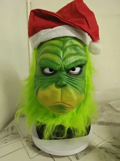 Grinch Green Monster Role Play Halloween Mask Latex Costume Festival Party Props Green Costume Props Decoration Grinch Green Monster Role Play Halloween Mask Latex Costume Festival Party Props Green Costume Props Decoration