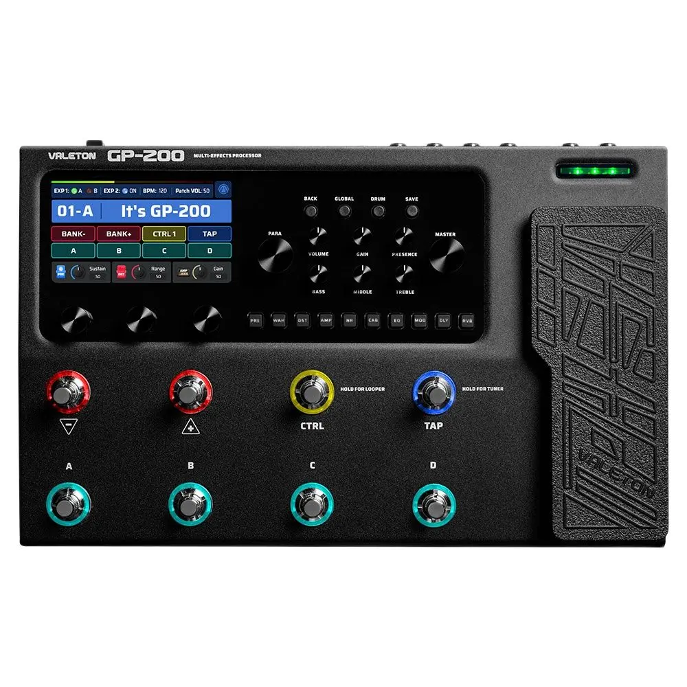 Guitar Bass Multi-Effects Pedal Amp Modeling IR Simulation Built-in FX 180-second Looper MIDI I/O Expression Pedal Guitar Bass Multi-Effects Pedal Amp Modeling IR Simulation Built-in FX 180-second Looper MIDI I/O Expression Pedal