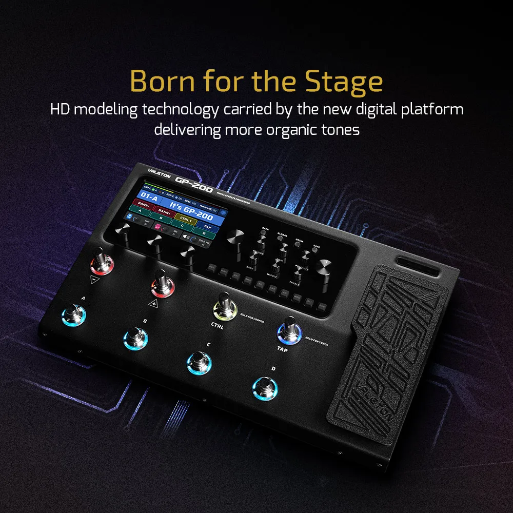Guitar Bass Multi-Effects Pedal Amp Modeling IR Simulation Built-in FX 180-second Looper MIDI I/O Expression Pedal