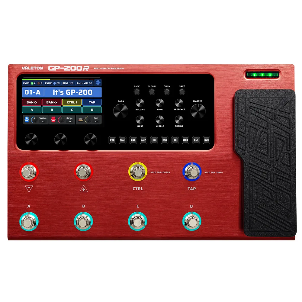 Guitar Bass Multi-Effects Pedal Amp Modeling IR Simulation Built-in FX 180-second Looper MIDI I/O Expression Pedal