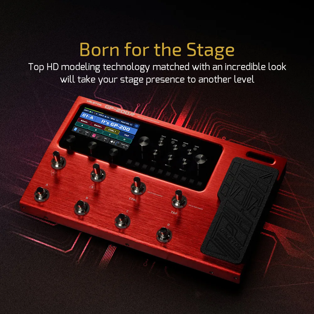 Guitar Bass Multi-Effects Pedal Amp Modeling IR Simulation Built-in FX 180-second Looper MIDI I/O Expression Pedal