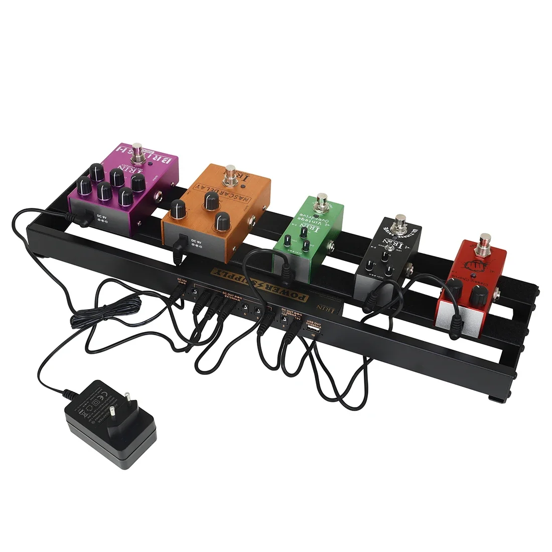 Guitar Effector Board Guitar Effects Pedal Board Sturdy Aluminium alloy with Magic Stickers Handbag Wiring Power Plu