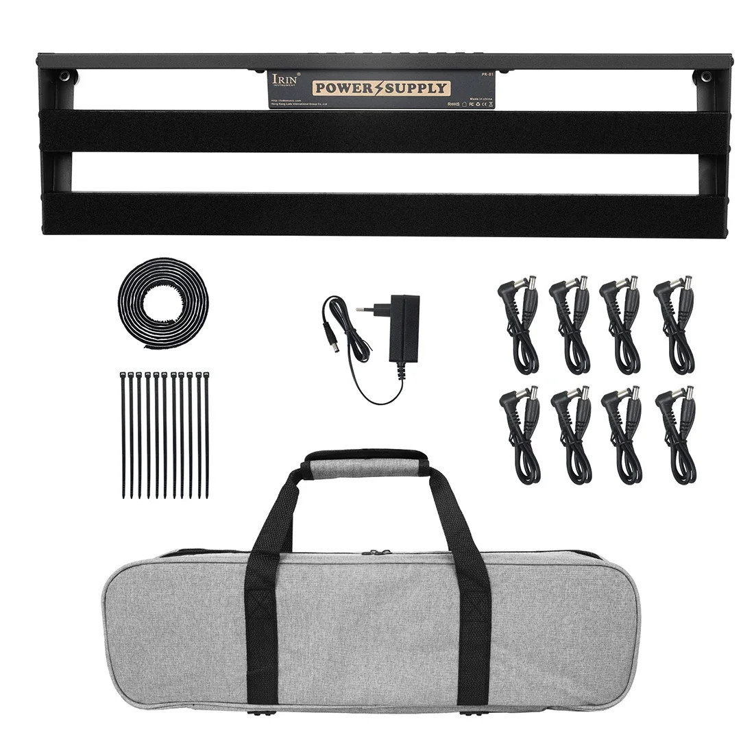 Guitar Effector Board Guitar Effects Pedal Board Sturdy Aluminium alloy with Magic Stickers Handbag Wiring Power Plu