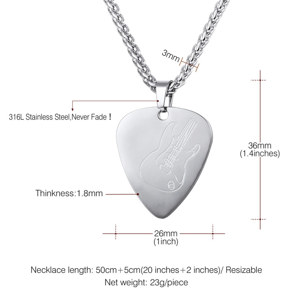 Guitar Pick Necklace Punk Jewelry Guitar Pick Necklace Punk Jewelry