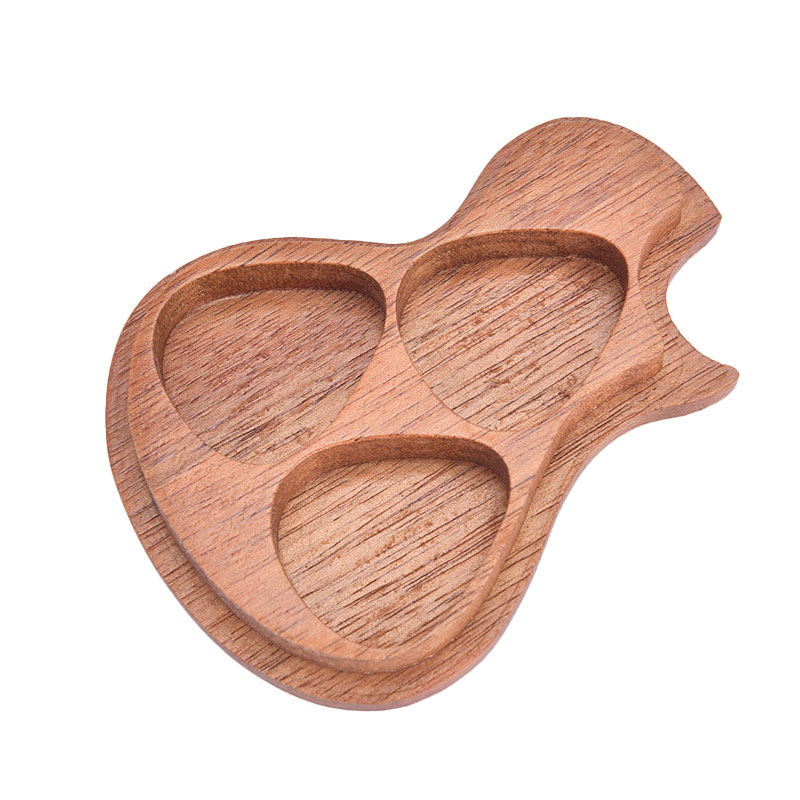 Guitar Shape Wooden Guitar Pick Holder