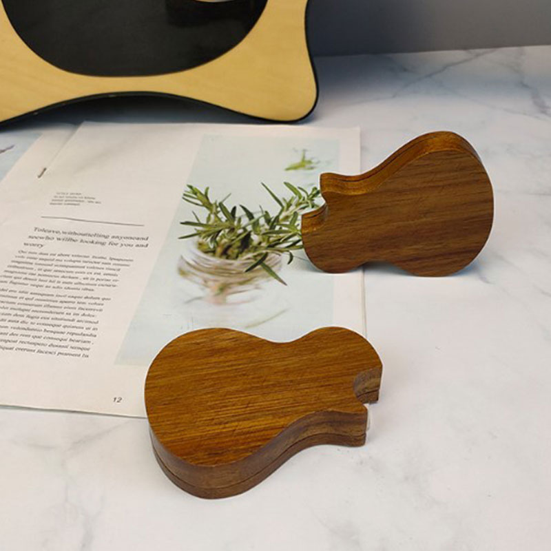 Guitar Shape Wooden Guitar Pick Holder
