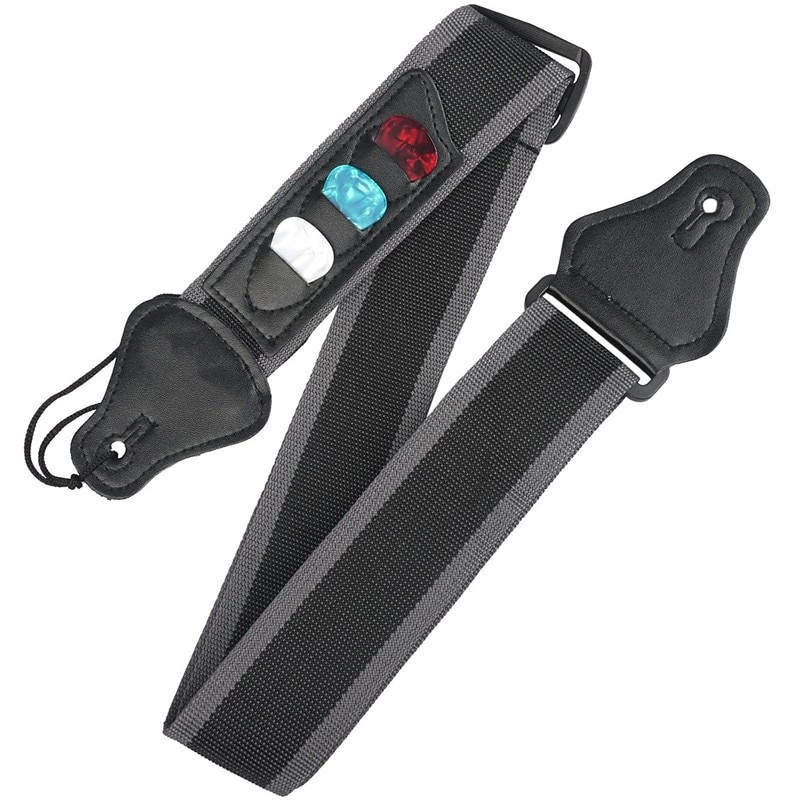Guitar Strap with Guitar Pick Holders Adjustable