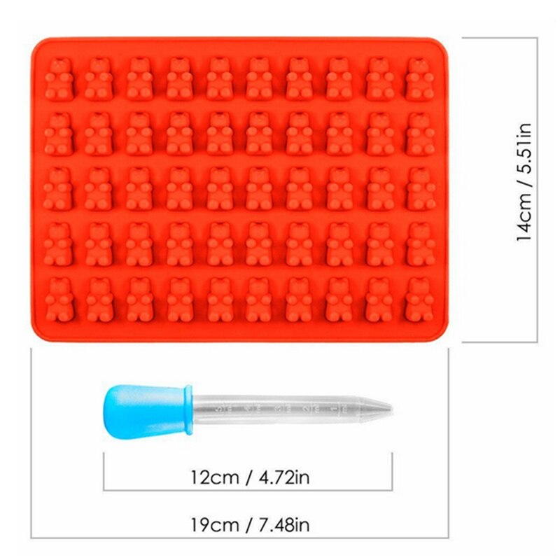 Gummy Bear Silicone Mold 50-Cavity Tray Gummy Bear Silicone Mold 50-Cavity Tray