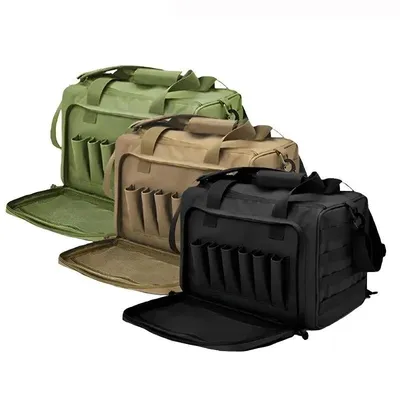 Gun Range Storage Bag Molle System Outdoor Hunting Accessory Nylon Gun Tactical Case Bags Pistol Tool Shoulder Pack