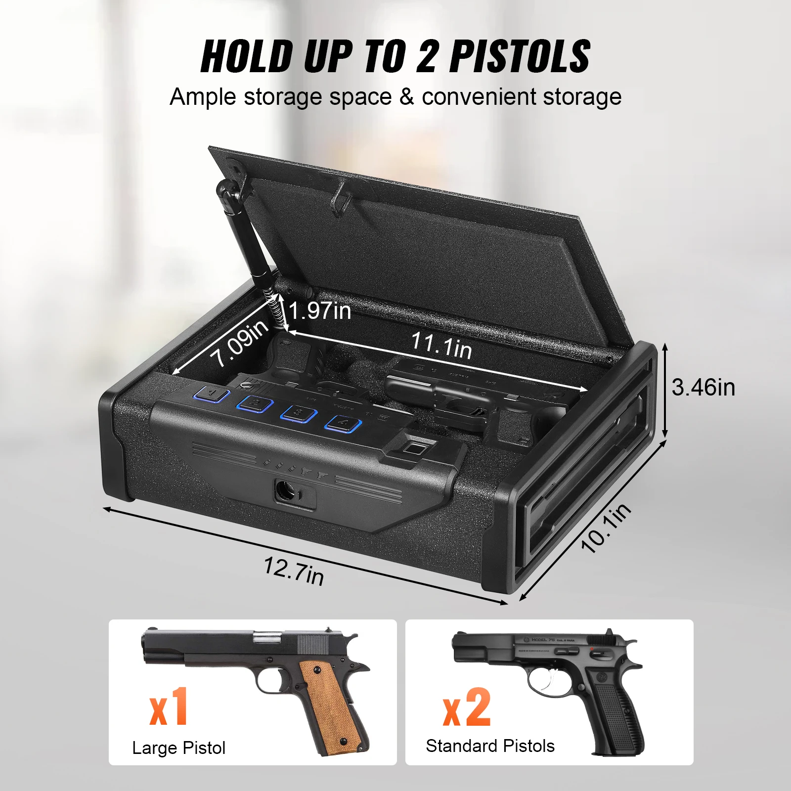 Gun Safe Steel Pistol Safe 3-Way Quick Access Firearm Case Gun Box Advanced Biometric Technology Travel Gun Safe Gun Safe Steel Pistol Safe 3-Way Quick Access Firearm Case Gun Box Advanced Biometric Technology Travel Gun Safe