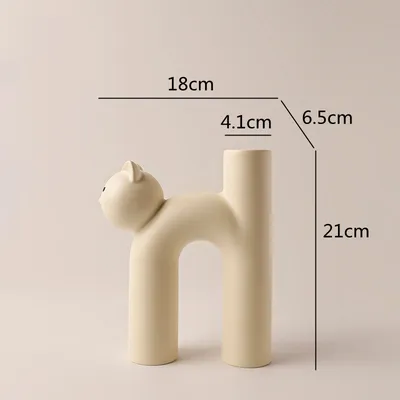 H Shaped Ceramic Cat Vase H Shaped Ceramic Cat Vase