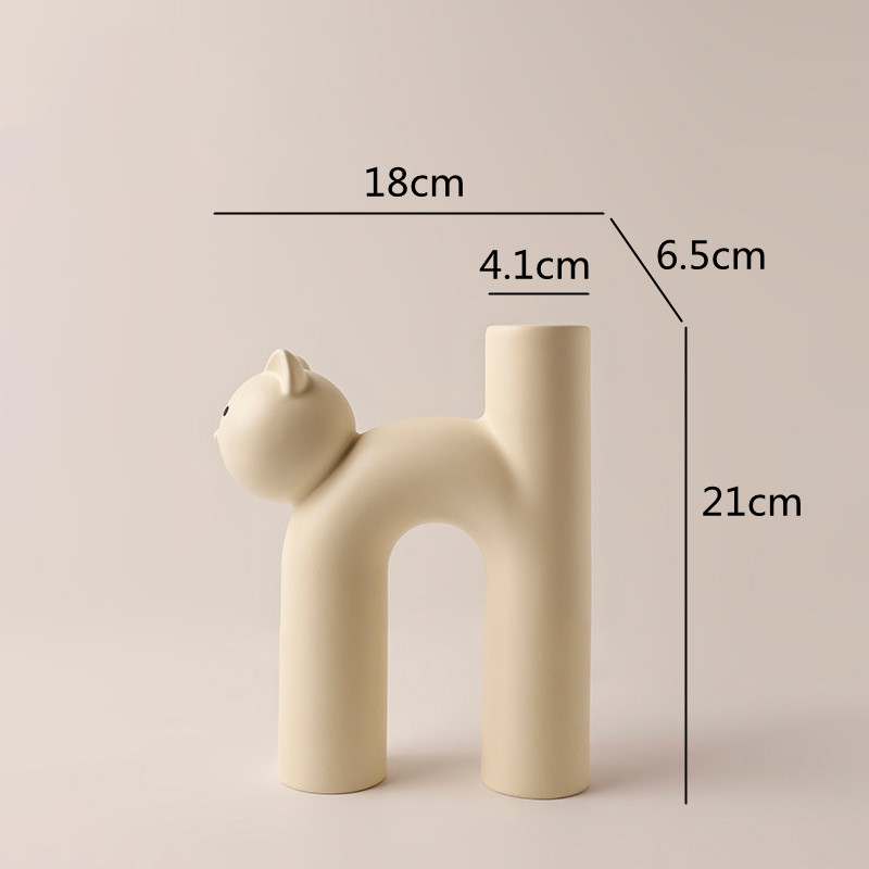H Shaped Ceramic Cat Vase H Shaped Ceramic Cat Vase