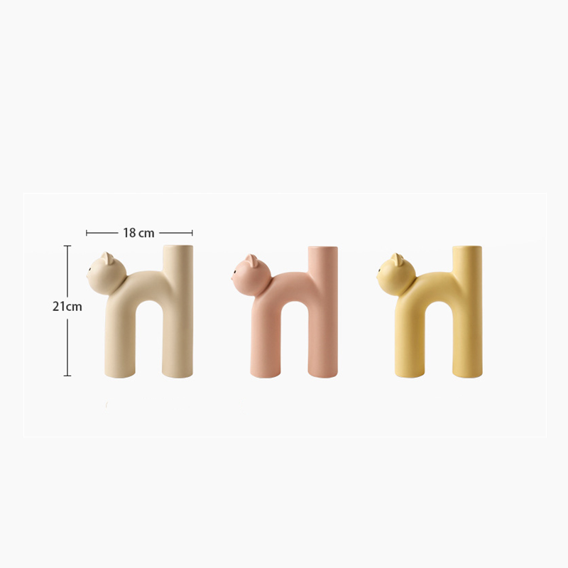 H Shaped Ceramic Cat Vase H Shaped Ceramic Cat Vase