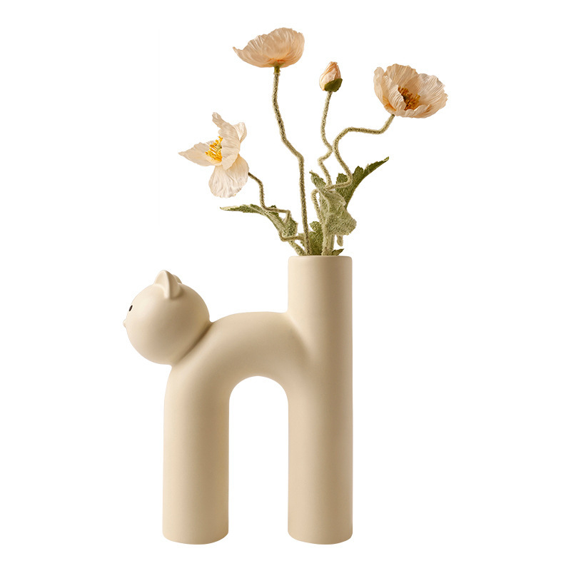 H Shaped Ceramic Cat Vase H Shaped Ceramic Cat Vase