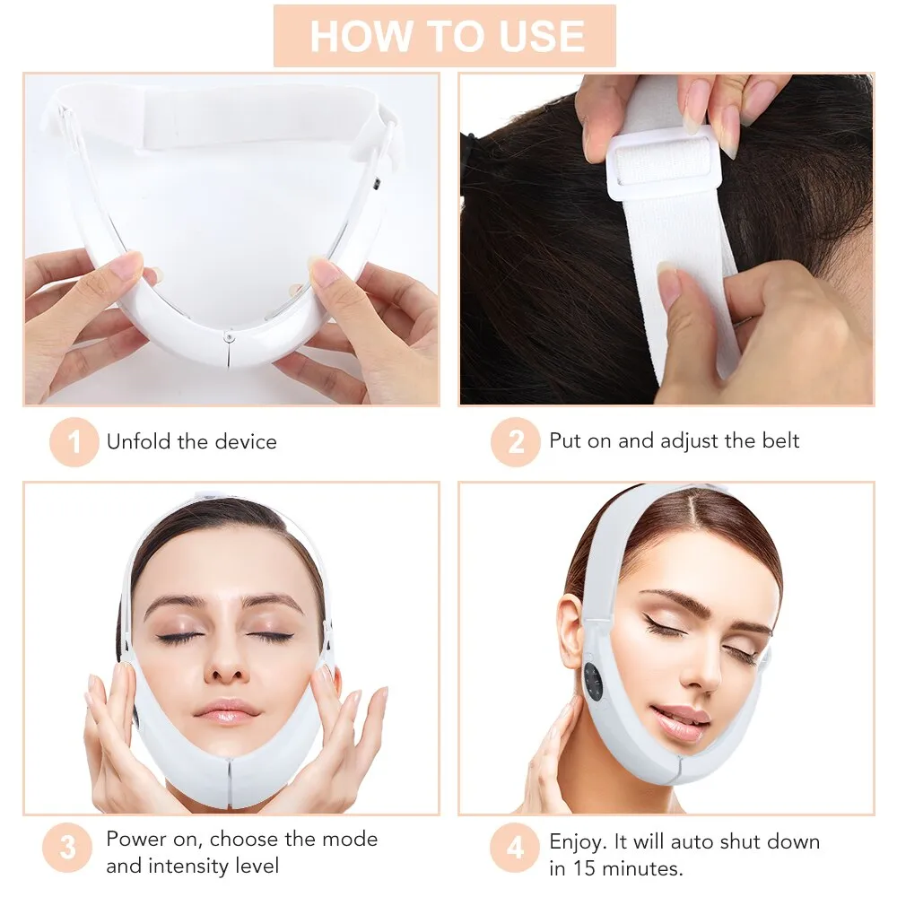 Hailicare Face Lifter V-Line Up Face Lifting Belt Face Slimming Vibration Massager LED Display Facial Beauty Instrument