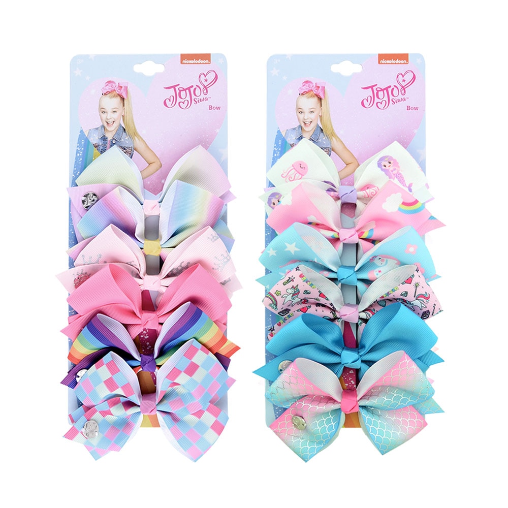 Hair Bows For Girls Colorful Ribbon (6 pieces) Hair Bows For Girls Colorful Ribbon (6 pieces)
