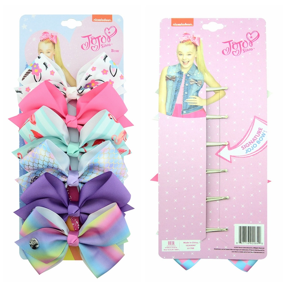 Hair Bows For Girls Colorful Ribbon (6 pieces)