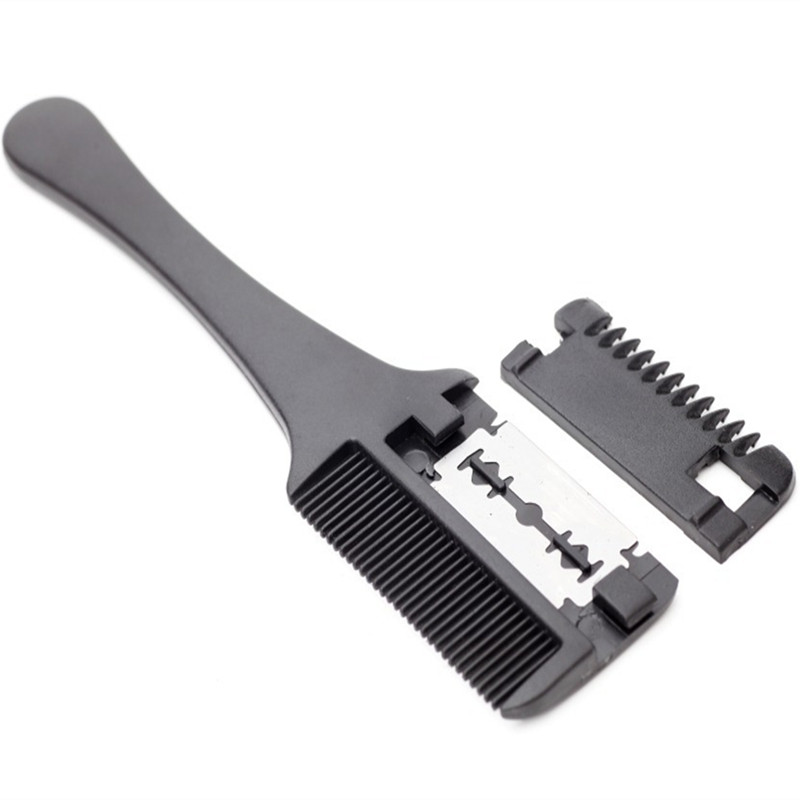 Hair Cutting Comb Black Handle Hair Brushes with Razor Blades Cutting Thinning Trimmin Hair Salon DIY Styling Tools Hair Cutting Comb Black Handle Hair Brushes with Razor Blades Cutting Thinning Trimmin Hair Salon DIY Styling Tools