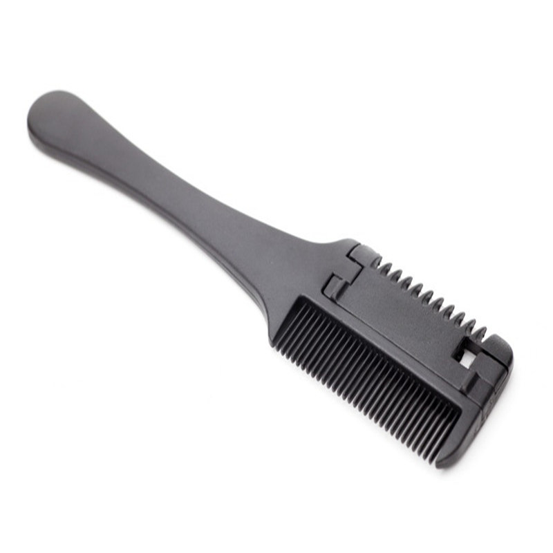 Hair Cutting Comb Black Handle Hair Brushes with Razor Blades Cutting Thinning Trimmin Hair Salon DIY Styling Tools