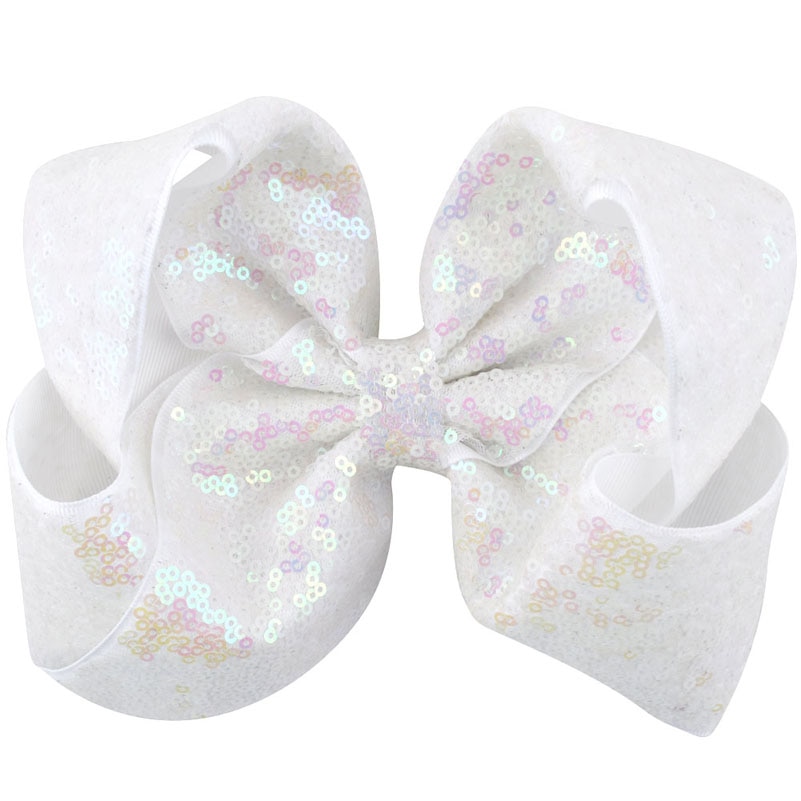 Hair Ribbon 8 Inch Sequin Bow Clip Hair Ribbon 8 Inch Sequin Bow Clip