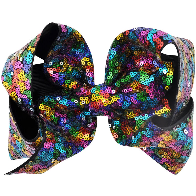 Hair Ribbon 8 Inch Sequin Bow Clip Hair Ribbon 8 Inch Sequin Bow Clip