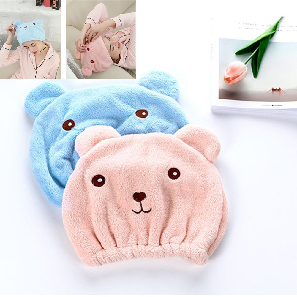 Hair Towel Wrap Microfiber Bear Cap Hair Towel Wrap Microfiber Bear Cap