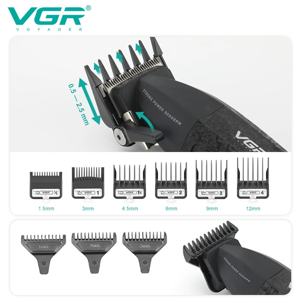 Hair Trimmer Professional Electric Hair Clipper Barber Hair Cutting Machine 9000 RPM Haircut Metal Trimmer for Men V-640 Hair Trimmer Professional Electric Hair Clipper Barber Hair Cutting Machine 9000 RPM Haircut Metal Trimmer for Men V-640