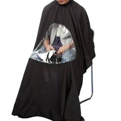 Haircut Apron with Transparent Window for Using Phone During The Haircut Haircut Apron with Transparent Window for Using Phone During The Haircut