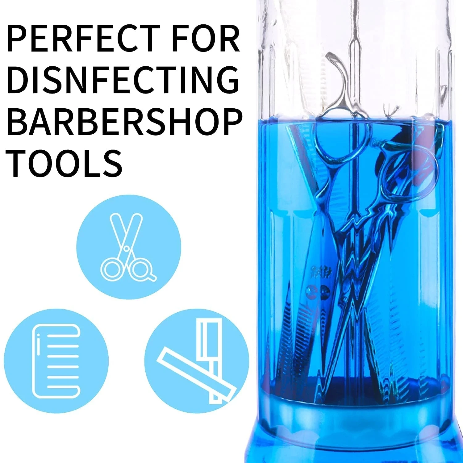 Hairdressing Sterilization Bottle Glass Scissors Comb Stainless Steel Cover Haircut Disinfecting Jar Salon Sterilizing Hairdressing Sterilization Bottle Glass Scissors Comb Stainless Steel Cover Haircut Disinfecting Jar Salon Sterilizing