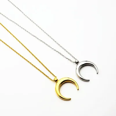 Half Moon Necklace Stainless Steel Necklace