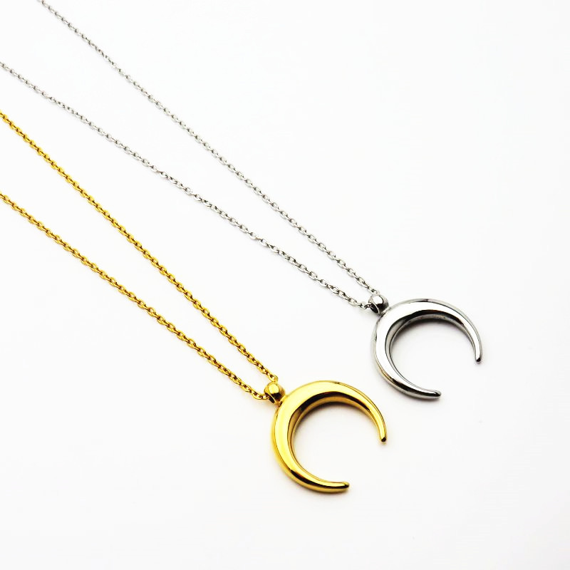 Half Moon Necklace Stainless Steel Necklace Half Moon Necklace Stainless Steel Necklace