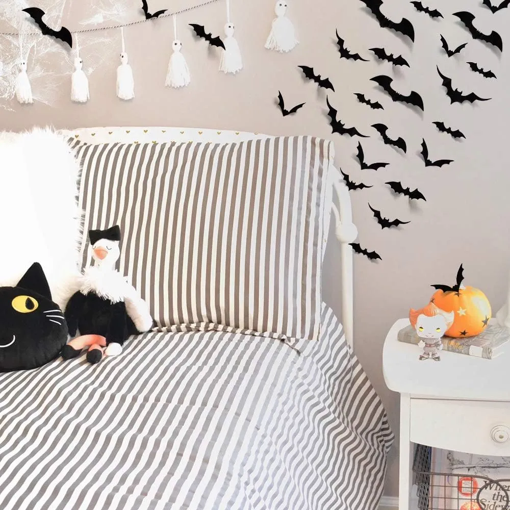 Halloween 3D Bat Decorations (120 pcs)