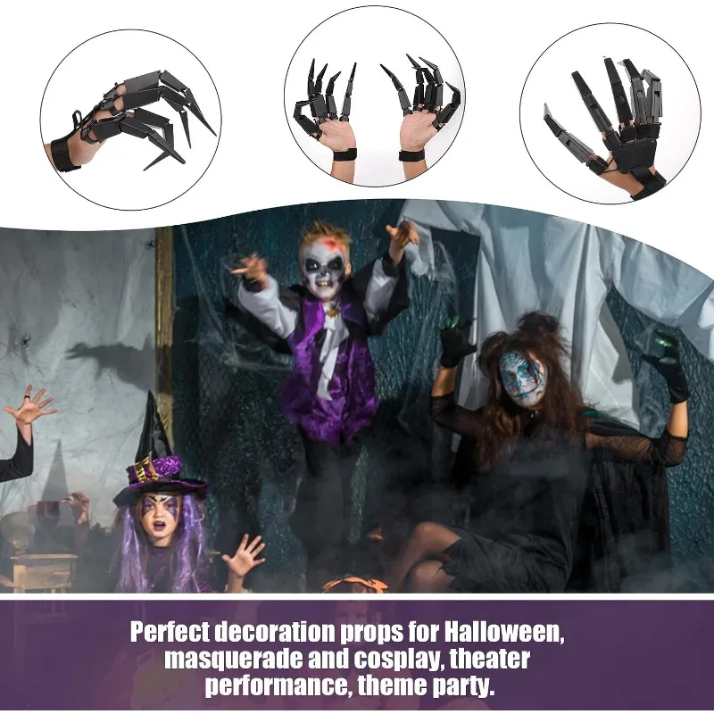Halloween Articulated Fingers Scary Fake Fingers Skeleton Hand Cosplay Finger Glove Realistic Horror Ghost Claw Prop Halloween Articulated Fingers Scary Fake Fingers Skeleton Hand Cosplay Finger Glove Realistic Horror Ghost Claw Prop