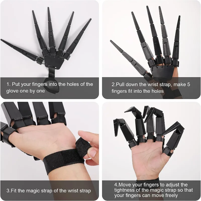 Halloween Articulated Fingers Scary Fake Fingers Skeleton Hand Cosplay Finger Glove Realistic Horror Ghost Claw Prop Halloween Articulated Fingers Scary Fake Fingers Skeleton Hand Cosplay Finger Glove Realistic Horror Ghost Claw Prop