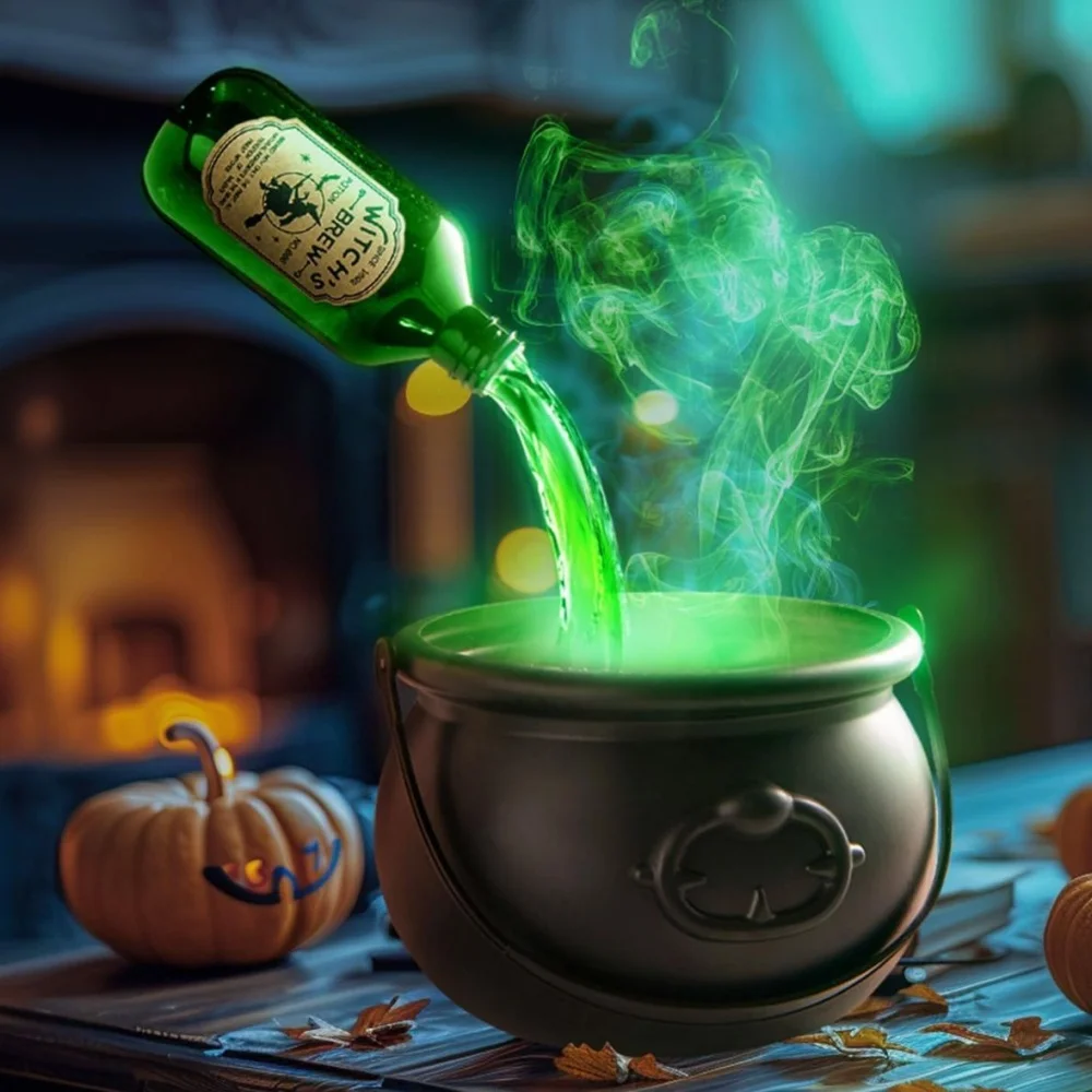 Halloween Black Witch Bowl Magic Float Bottle and Diffuser Horror House Decoration Hocus Pocus Party Scary Props Halloween Black Witch Bowl Magic Float Bottle and Diffuser Horror House Decoration Hocus Pocus Party Scary Props