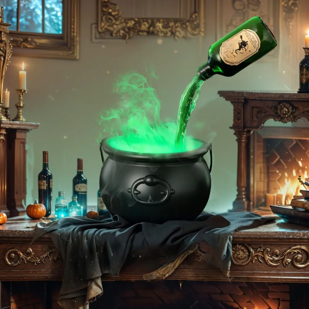 Halloween Black Witch Bowl Magic Float Bottle and Diffuser Horror House Decoration Hocus Pocus Party Scary Props Halloween Black Witch Bowl Magic Float Bottle and Diffuser Horror House Decoration Hocus Pocus Party Scary Props