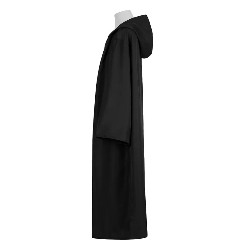 Halloween Cloak Plague Doctor Mask Cosplay Costume Sorcerer Long Shirt Hooded Black Robe Adult and Child Holiday