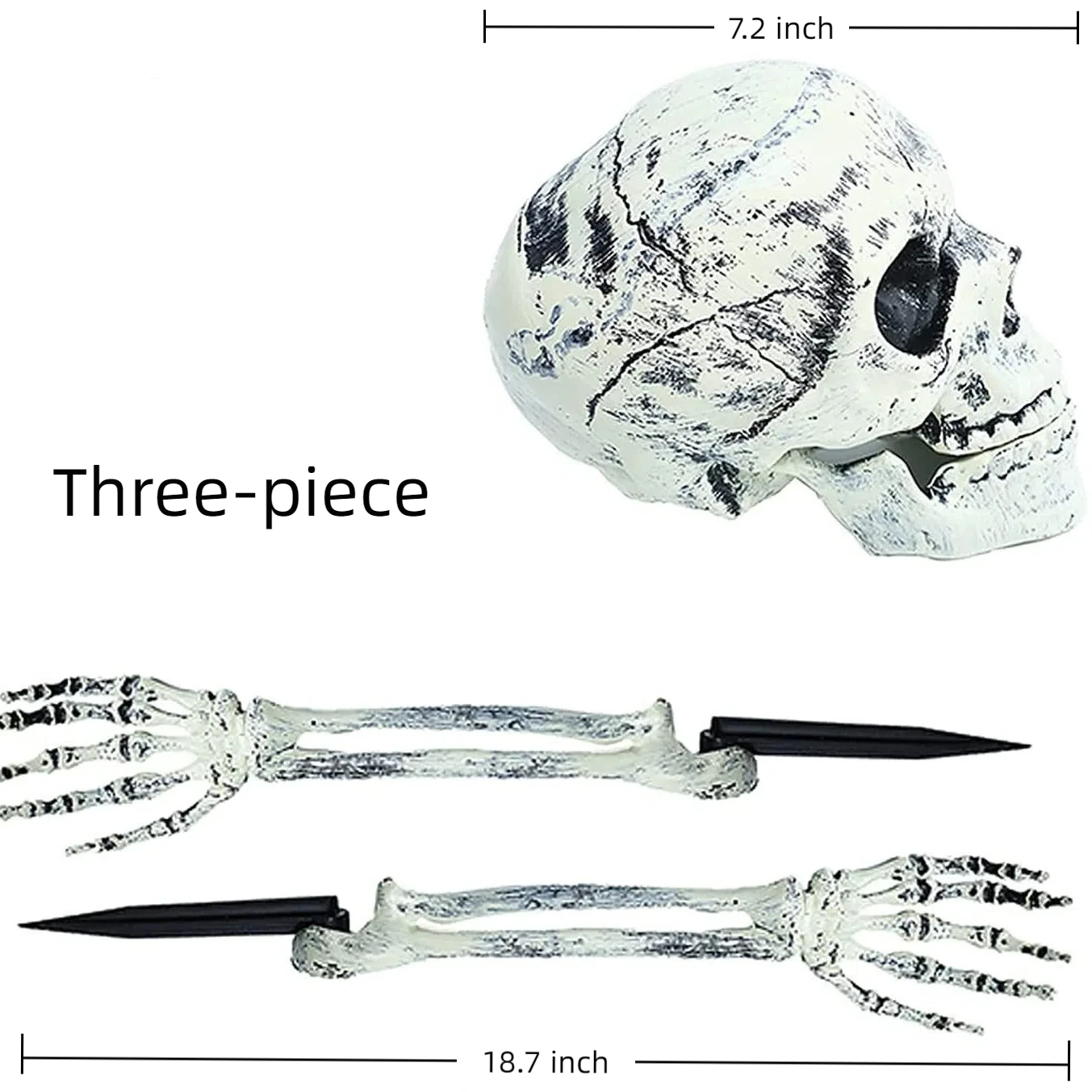 Halloween decor Skeleton Stakes Halloween Realistic Skull Skeleton Head Human Hand Arms for Halloween Party Home Garden Halloween decor Skeleton Stakes Halloween Realistic Skull Skeleton Head Human Hand Arms for Halloween Party Home Garden