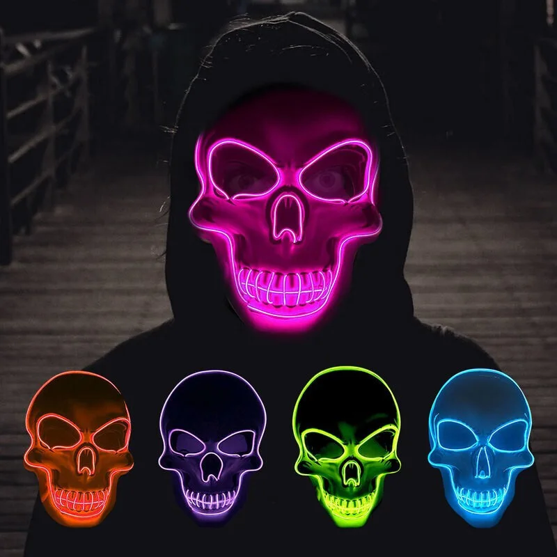 Halloween Horror Skull Mask LED Cold Light Mask LED Halloween Mask Cosplay Mask Halloween Party Decoration Luminous Halloween Horror Skull Mask LED Cold Light Mask LED Halloween Mask Cosplay Mask Halloween Party Decoration Luminous