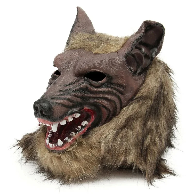 Halloween Latex Rubber Wolf Head Hair Mask Werewolf Gloves Costume Party Scary Decor Halloween Latex Rubber Wolf Head Hair Mask Werewolf Gloves Costume Party Scary Decor