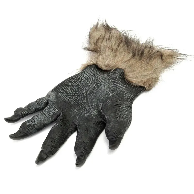 Halloween Latex Rubber Wolf Head Hair Mask Werewolf Gloves Costume Party Scary Decor Halloween Latex Rubber Wolf Head Hair Mask Werewolf Gloves Costume Party Scary Decor