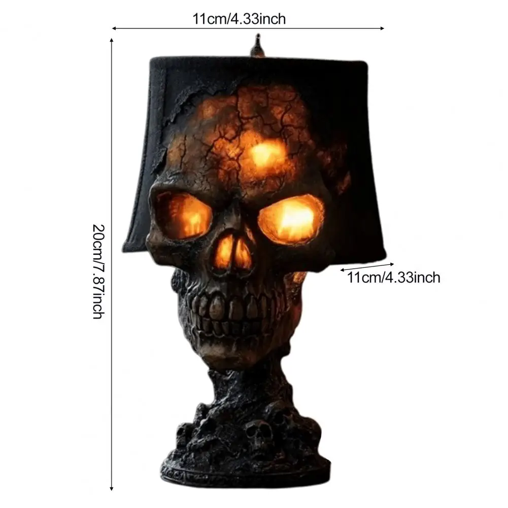 Halloween Lava Stone Skull Lamp Skull Desk Lamp with Spooky Led Light for Halloween Party Mantel Decoration Unique Room