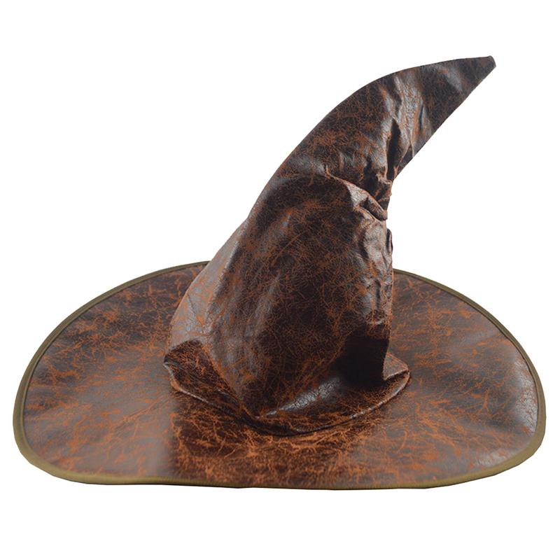 Halloween Leather Witch Hat Prop
