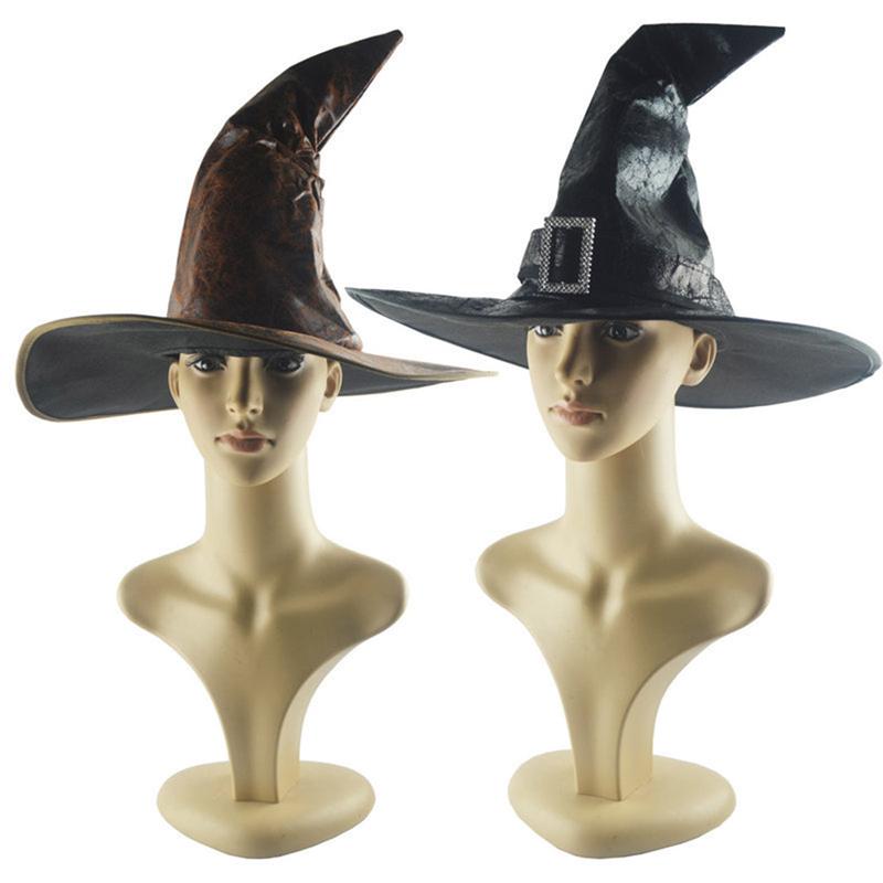 Halloween Leather Witch Hat Prop