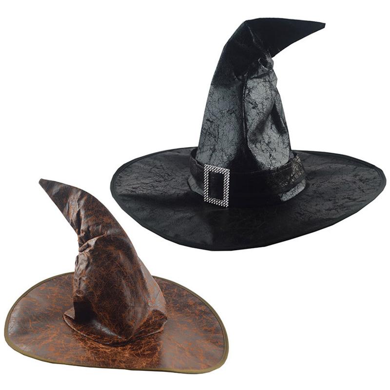 Halloween Leather Witch Hat Prop